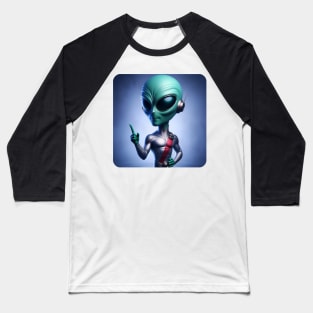 Martian Alien Caricature #8 Baseball T-Shirt